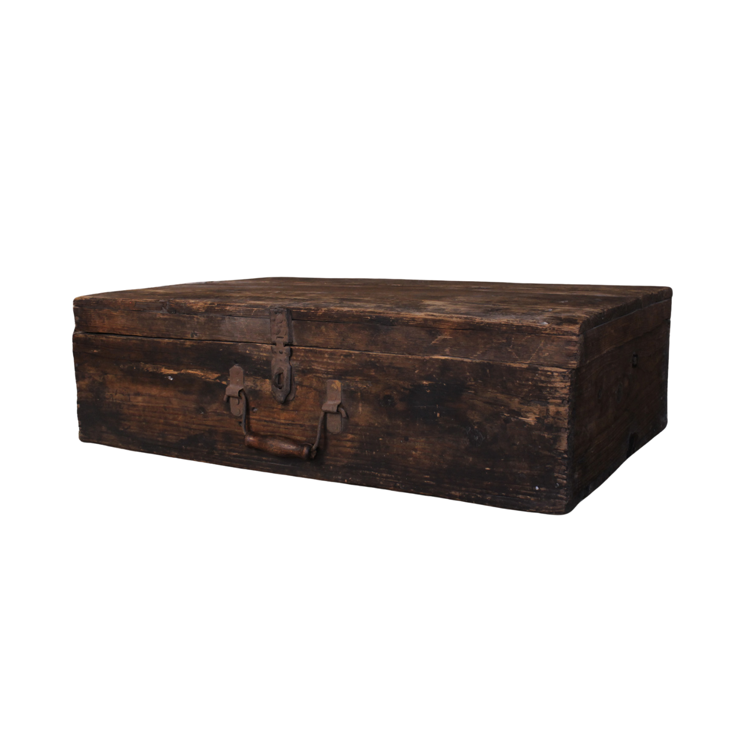 Vieille Valise Bois Fonce