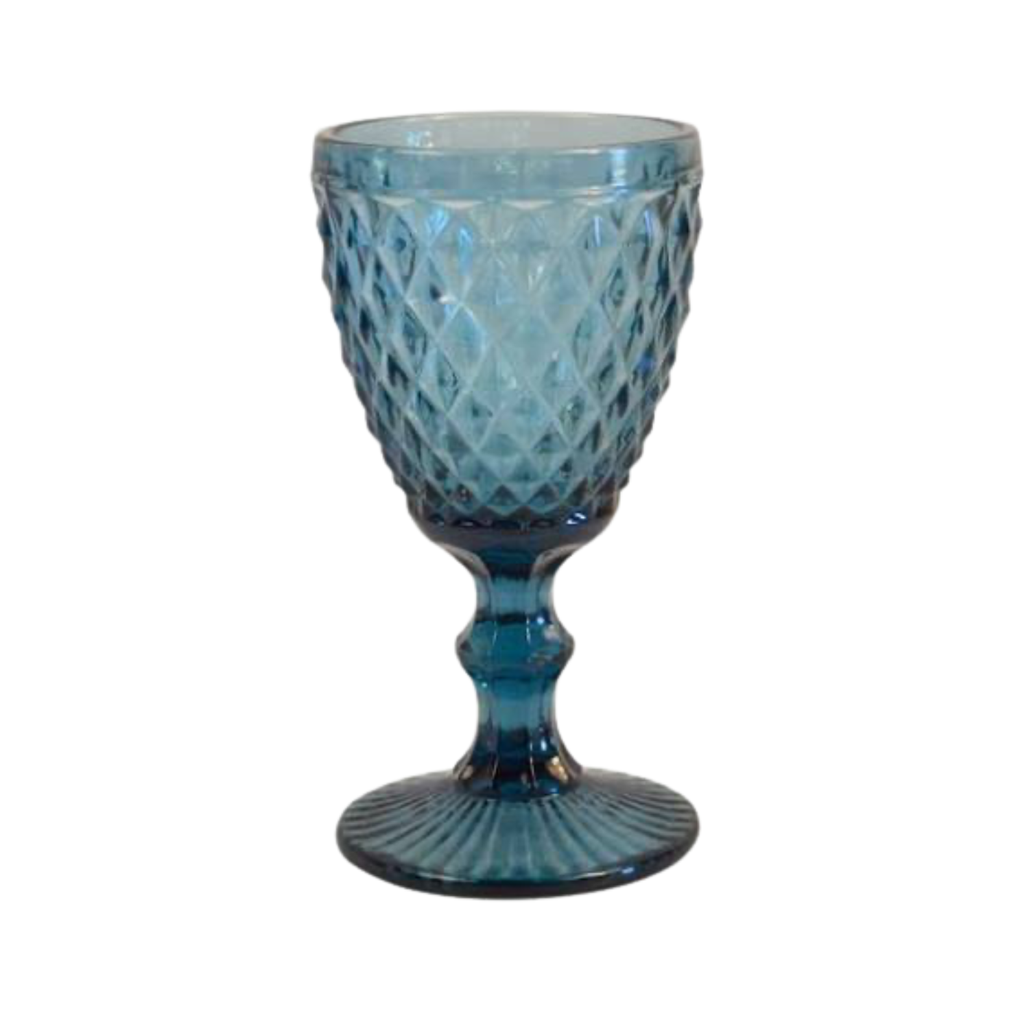 Verre A Pied Fume Bleu
