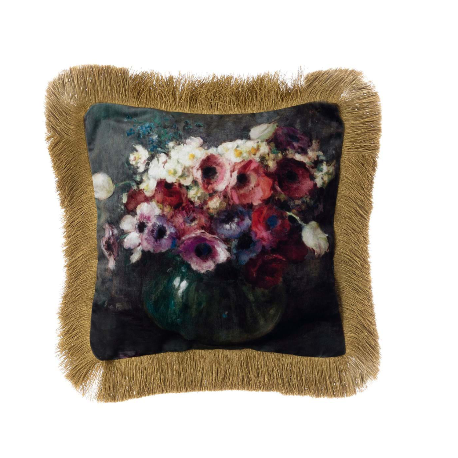 Coussin Fleur A Frange